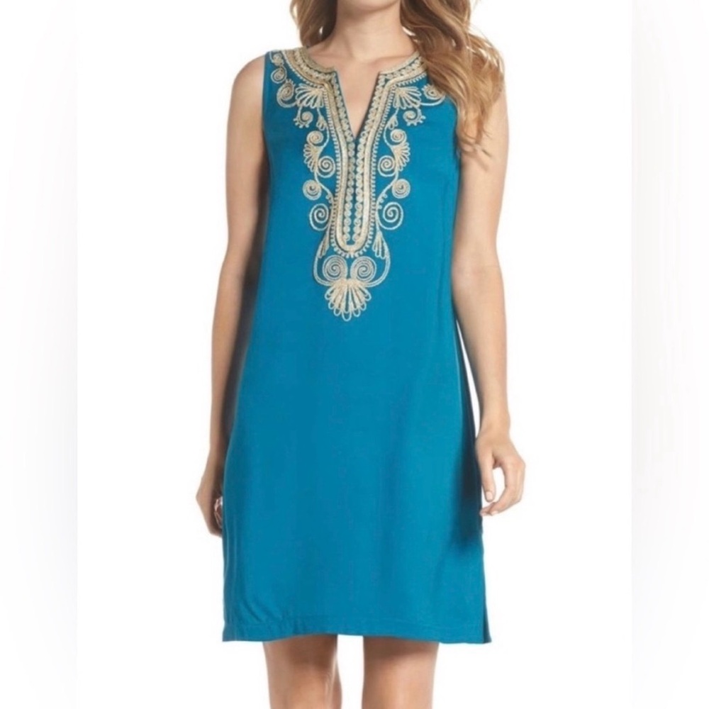 Lilly Pulitzer NWT Carlotta Stretch Shift Dress Tidal Wave Sz 0